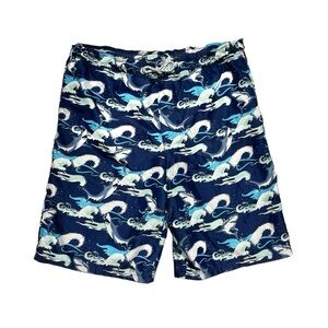 Wonder Nation XL 14-16 shark print swimming trunks blue
